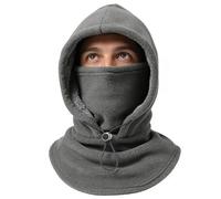 Gorro con capucha de invierno, transpirable, resistente al viento, cálido, ajustable, para motocicleta, ciclismo, trabajo al aire libre, senderismo, esquí, , equitación, viajes diarios, Gris