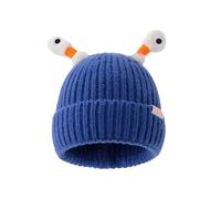 Gorro con estampado de leopardo para mujer, para padres e hijos, bonito gorro de punto luminoso, divertido gorro hecho a mano con grande, se puede estirar, azul, Talla única