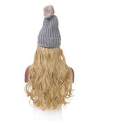 Gorro con Extensiones de Cabello para Mujer Cabello sintético Mujeres Invierno Cálido Mantener Extensión del cabello Sombreros Pelucas for mujeres Colores Cabello ondulado Peluca de Sombrero para Muje