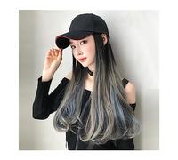 Gorro con Extensiones de Cabello para Mujer Gorra de béisbol larga Peluca de pelo Capa natural Pelucas azules Conectar Sombrero sintético Peluca ajustable for mujeres Peluca de Sombrero para Mujer