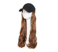 Gorro con Extensiones de Cabello para Mujer Gorra de béisbol sintética con pelo largo ondulado sombrero peluca extensiones de cabello sombrero con pelo postizo Natural for mujer Peluca de Sombrero par