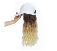 Gorro con Extensiones de Cabello para Mujer Gorra de béisbol sintética Peluca de pelo Gorra negra natural Extensiones de cabello Peluca natural Pelucas onduladas Sombrero Peluca ajustable Peluca de So