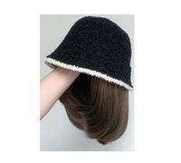 Gorro con Extensiones de Cabello para Mujer Gorro de peluca for mujer, gorro de felpa, pelo liso medio y corto, gorro de peluca natural y realista, adecuado for uso diario en fiestas Peluca de Sombrer