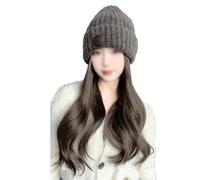 Gorro con Extensiones de Cabello para Mujer Gorro de peluca for mujer, gorro de peluca de pelo largo ondulado, gorro de punto, adecuado for fiestas temáticas diarias, conciertos, citas Peluca de Sombr