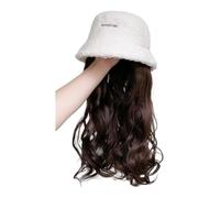 Gorro con Extensiones de Cabello para Mujer Gorro de peluca for mujer, gorro de peluca largo y rizado, gorro de peluca exquisito y moderno, adecuado for fiestas temáticas diarias, conciertos y citas P