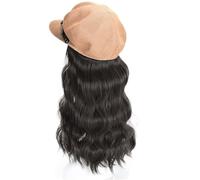 Gorro con Extensiones de Cabello para Mujer Gorro de peluca for mujer, gorro octagonal, gorro de peluca ondulado, peluca de fibra sintética resistente al calor de aspecto natural, adecuado for uso dia