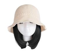 Gorro con Extensiones de Cabello para Mujer Gorro de peluca informal for mujer, gorro de peluca con visera, peluca de fibra sintética resistente al calor de aspecto natural for ocio al aire libre Pelu