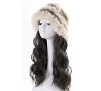 Gorro con Extensiones de Cabello para Mujer Gorro De Peluca Ondulado Y Rizado, Gorro De Peluca De Pelo Largo for Mujer, Gorro De Punto De Felpa, Gorro De Peluca Natural Y Realista, Adecuado for Fiesta