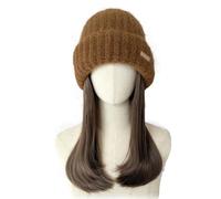 Gorro con Extensiones de Cabello para Mujer Gorro de punto for peluca, gorro de peluca for mujer, peluca de fibra sintética resistente al calor de aspecto natural, adecuado for ocio al aire libre Pelu