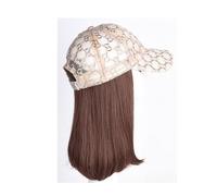 Gorro con Extensiones de Cabello para Mujer Peluca de sombrero for mujer, gorra de béisbol de moda, sombrero de peluca marrón y negro, adecuado for fiestas temáticas diarias y ocio al aire libre Peluc