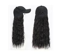 Gorro con Extensiones de Cabello para Mujer Peluca larga y rizada con gorra de béisbol for mujer Pelo sintético con gorra Sombrero ajustable de una pieza con peluca de pelo Peluca de Sombrero para Muj