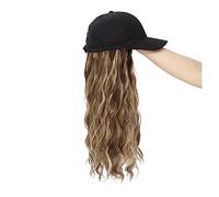 Gorro con Extensiones de Cabello para Mujer Peluca sintética ondulada larga gorra de béisbol con extensiones de cabello sombrero pelucas marrón Natural negro conectar peluca ajustable for mujeres y ni