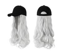 Gorro con Extensiones de Cabello para Mujer Peluca sintética ondulada larga Gorra de béisbol con extensiones de cabello Sombrero Pelucas Peluca de conexión natural ajustable for mujeres Peluca de Somb