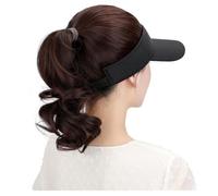 Gorro con Extensiones de Cabello para Mujer Peluca sombrero visera sombrero con cola de caballo for mujeres sombrero ajustable con peluca sintética cola de caballo larga ondulada Gorra con Peluca (Co