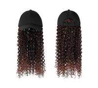 Gorro con Extensiones de Cabello para Mujer Sombrero de pelo sintético rizado Peluca Pelucas negras largas Conectar con gorra de béisbol Sombreros de peluca for mujeres negras Peluca de Sombrero para