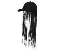 Gorro con Extensiones de Cabello para Mujer Sombrero de peluca for mujer, pelo largo y liso, sombrero con visera, peluca Natural realista a la moda, sombrero for mujeres blancas y negras, peluca de so