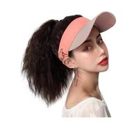 Gorro con Extensiones de Cabello para Mujer Sombrero Peluca Sombrero Extensión del cabello Pelo sintético Cola de caballo alta Pelo largo y rizado Mujer Peluca que lleva Peluca de Sombrero para Mujer