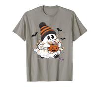 Gorro con Forma de Caramelo con Forma de Calabaza y Naranja con Forma de pompón, Spooky Ghost Camiseta