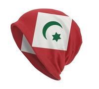 Gorro con la Bandera de la República del Rif Mujeres y Hombres, Gorros para Actividades al Aire Libre, Gorros Holgados, Gorros cálidos, Color Rojo, Talla única