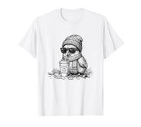 Gorro con Leche de Calabaza de otoño Lindo Cachorro de Pollo Camiseta