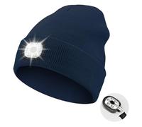 Gorro con luz,Gorro con luz LED Recargable por USB,Gorra con Luz Recargable por USB,LED Gorro con Luz,Gorro de Punto con Calentador de Invierno Unisex,LED Gorras,Niños LED Gorro con luz -Negro