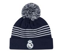 Gorro con Pompón del Real Madrid para Seguidores - Colección Oficial de Fútbol - Talla de Hombre, Azul, Talla Única