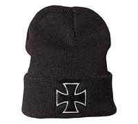 Gorro : Cruz de Hierro/Regalo-s Motero/Biker/Gorras de Hombre y Mujer/Gorros Invierno/Gorra de Lana/Boina niña niño/Boinas Heavy Metal/Sombrero/Rock/West-Coast/Chopper (Negro)