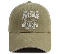 Gorro de abuelo para hombre, divertido bordado ajustable, mejor regalo para abuelo, gorra de béisbol, Natural, talla única
