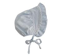 Gorro de algodón para niña, gorro de bautizo, transpirable, ligero, protección solar, para niñas, cubierta de cabeza de bebé, algodón, recién nacidos, bautizo, para actividades al aire libre, azul