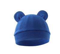 Gorro de algodón para recién nacidos de 0 a 3 meses, gorro fetal para primavera, protector de cabeza para uso diario y hospital, unisex, azul real, Talla única