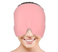 Gorro de alivio de migraña, reutilizable para terapia fría y caliente, tapa de alivio de migraña y dolor de cabeza, envoltura de gel de una sola cara para migraña crónica, dolor de cabeza tensional,