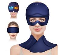 Gorro de alivio de migraña y paquete de hielo para el cuello con máscaras de ojos de hielo, 3 en 1 desmontable para terapia de frío y calor para dolores de cabeza, cuello rígido, fatiga ocular