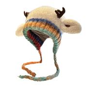 Gorro de asta de Navidad - Gorro de punto a prueba de viento | Sombrero festivo de reno | Gorros de invierno para mujeres, adolescentes, adolescentes, niños, viajes, vacaciones, al aire libre