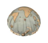 Gorro de baño con estampado de concha de mar para cabello largo y corto, lavable con banda elástica para cabello largo, trenza