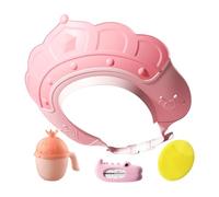Gorro de baño, gorro de baño, escudo de lavado de cabello con medidor de temperatura del agua y taza de champú, gorro de champú con cepillo de champú, hace que el baño sea más divertido