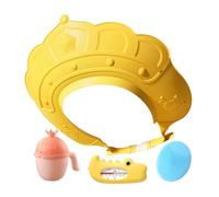 Gorro de baño, gorro de baño - Sombrero de lavado de cabello con medidor de temperatura del agua y taza de champú | Gorro de champú con cepillo de champú, hace que el baño sea más divertido