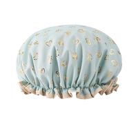 Gorro de baño impermeable con gorro de ducha de doble capa para mantener el cabello seco durante el baño, bandas elásticas protectoras para el cabello