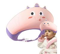 Gorro de baño para niños-Cabeza de champú ajustable con protección de oído, visera de baño resistente al calor para niños pequeños, niños, gorro de baño si