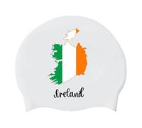 Gorro De Baño Unisex - Gorro De Baño De Silicona con La Bandera De Irlanda para Mujeres Hombres Adultos Jóvenes Impermeable De Silicona para Cabello Largo Corto Elástico para Playa Piscina Irlanda