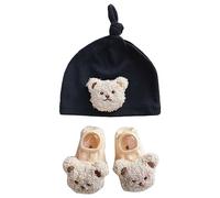 Gorro de bebé de dibujos animados con bonitos calcetines de oso, protección para la cabeza para recién nacidos, gorro anudado para niños y niñas de 0 a 12 meses, diseño de animales para recién nacidos