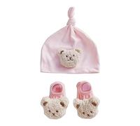 Gorro de bebé de dibujos animados con bonitos calcetines de oso, protección para la cabeza para recién nacidos, gorro anudado para niños y niñas de 0 a 12 meses, diseño de animales para recién nacidos