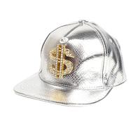 Gorro de béisbol con signo de dólar | Gorra de rapero ajustable | con signo DollaR - Moda 80 - Sombrero de rapero para hombre y mujer - Sombrero de rendimiento para citas, danza callejera, piel