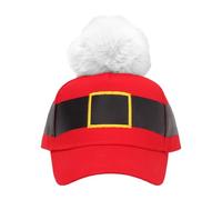 Gorro de béisbol de Papá Noel, gorro de béisbol ajustable, gorro de vacaciones de invierno, gorro de Navidad rojo festivo para hombres, mujeres, adultos, él, sus amigos, familia, ribete de felpa suave