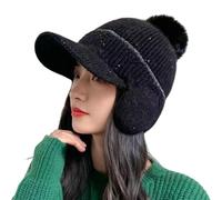 Gorro de béisbol de punto para niñas y mujeres, sombrero casual para deportes, gimnasio, montaña, camping, actividades al aire libre, sombreros de punto para mujeres y hombres, Negro, Talla única
