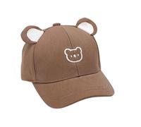 Gorro de béisbol unisex con orejas de oso para esquí, senderismo, camping, al aire libre, adecuado para niños y niñas, gorro unisex para bebé, Color café, Talla única