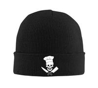 Gorro de Calavera con patrón de Cuchillo de Calavera Gorra de Invierno Divertida para Hombres y Mujeres Gorra de Calavera de Punto Negro cálida Regalo Lavable a Mano para el frío