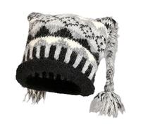 Gorro de calavera de punto unisex versátil con trenzas para actividades al aire libre y moda callejera gorros para hombre, Negro , Talla única