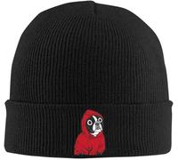 Gorro de Calor de Invierno Unisex, Gorro de Punto Bulldog francés Gorra de Punto para Mujeres Hombre Gorro de otoño e Invierno Boston Terrier con Sudadera roja Gorras cálidas Halloween