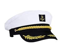 Gorro de capitán con correa ajustable de PVC, gorro de capitán náutico, ajuste cómodo, accesorio de disfraz marítimo, símbolo icónico, gorro de capitán clásico, gorro de capitán de barco para