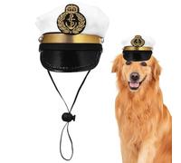 Gorro De Capitán para Perros - Sombrero De Disfraz Ajustable para Perros Pequeños & Grandes Carnaval, Navidad & Halloween | Sombrero De Marinero Ligero para Gatos & Mascotas